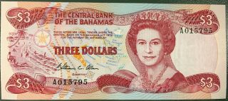 Bahamas - Central Bank Of The Bahamas 5 Dollars Unc