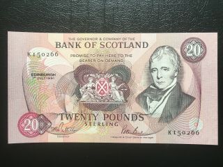 The Royal Bank Of Scotland 1991 £20 Twenty Pounds Banknote Unc S/n K150266