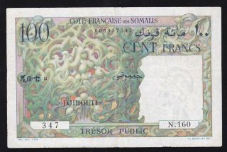 Djibouti - - - - - - 100 Francs 1952 - - - - - - Tresor Public - - - - - Vf - - - -