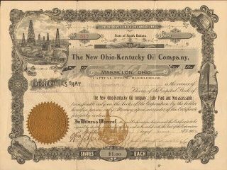 Ohio - Kentucky Oil Co 1903 Common Stock Certificate