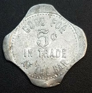 Mier,  In Indiana White Elephant Saloon 5 Cents At The Bar Trade Token M - 5075 R10