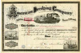 1901 American Dredging Stock Certificate
