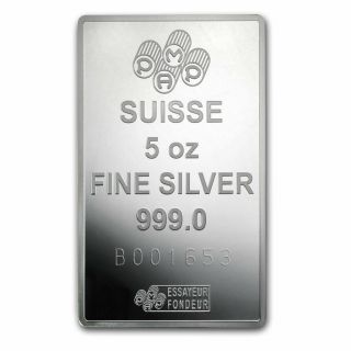 5 oz Silver Bar - PAMP Suisse (Fortuna,  In Capsule w/Assay) - SKU 65698 2