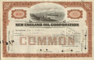 England Oil Virginia Stock Certificate Share