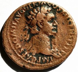Domitian.  81 - 96 Ad.  Ae As.  Rome.  Struck 87 Ad.  Fides.  Ric Ii 352