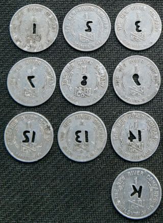 Coal Scrip Token - Complete Set of 20 Different 1c from The River Company WV 3