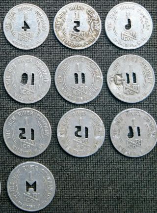 Coal Scrip Token - Complete Set of 20 Different 1c from The River Company WV 4