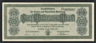 Vad - Hamburg - 5 Millionen Mark Inflation Note - 1 A/u