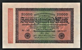 Vad - Germany - 20,  000 Mark Banknote - P 85b (cv=17) A/u