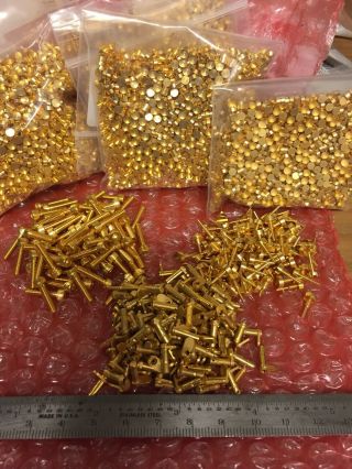 1 Lb, .  Of Gold Plated Contacts,  Pins And Screws Scrap Gold Recovery Fully Plated