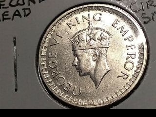 1942 (b) India - British 1/2 Rupee Silver Uncirculated Coin