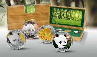 Silver Investment Prestige Set Panda 2018 4 X 30 Gram China 10 Yuan Silver Coins
