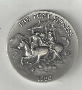 Pony Express U.  S.  Mail Postal Sterling Silver Longines Medal Coin 1860 Usps