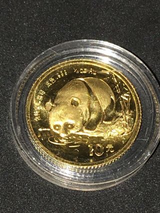 1987 China 1/10 Oz.  999 Pure Gold Coin Panda 10 Yuan Really Coin