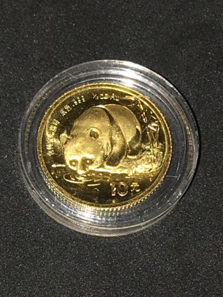 1987 China 1/10 oz.  999 Pure Gold Coin Panda 10 Yuan REALLY COIN 3