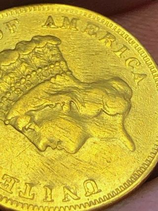 1856 S Three Dollar Gold Piece $3 Gold Indian Head Princess Key jewelry loop 5