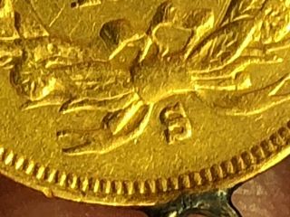 1856 S Three Dollar Gold Piece $3 Gold Indian Head Princess Key jewelry loop 7
