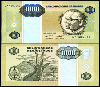 Angola 1000 1,  000 Kwatzas 1995 P 135 Unc