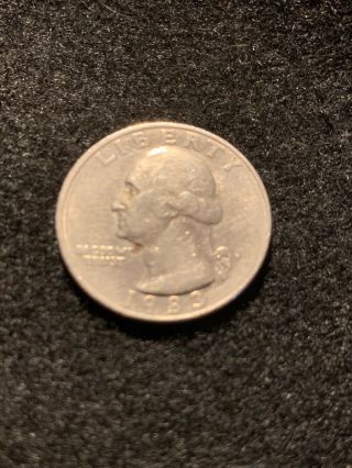 1983 P 25c Washington Quarter Error Coin,  Spitting Eagle.