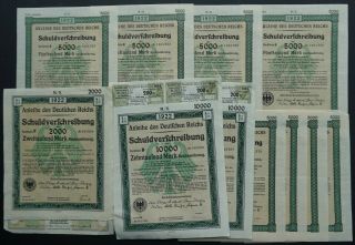 Germany - Deutschen Reichs - Bond For 500/10000/2000 Mark - 1922 (11x)