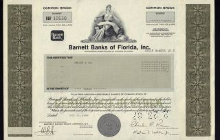Barnett Banks Of Florida Inc Jacksonville 1986 (now Bank Of America)