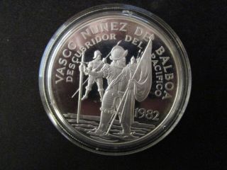 1982 Panama 20 Balboa Silver Proof Coin Rare Gem In Plastic Case