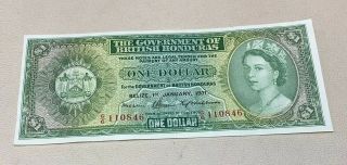 British Honduras Government Note One Dollar 1/1/71 Uncirculated