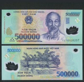 1 Million Vnd 1,  000,  000 Dong (2 X 500,  000) Banknote Vietnam Circulated