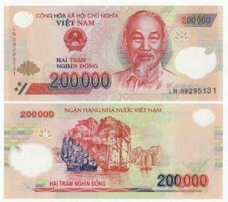 1,  000,  000 Vietnamese Dong (5 X 200,  000) Bank Million Vietnam Circulated Money