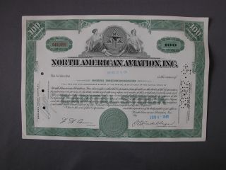 North American Aviation Inc.  Stock Certificate Aktie Acción Share Action Azione
