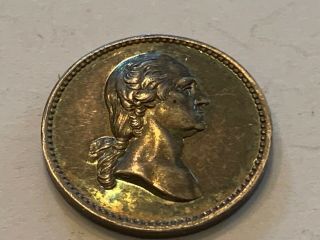 Civil War Era George Washington Abraham Lincoln Portrait Bronze Token Coin