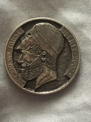 Hobo Nickel Hand Carved “the Warrior”
