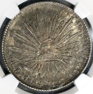 1884 - Do Ngc Au 58 Mexico Silver 8 Reales Durango Coin Pop 1/7 (17122504c)
