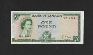 Aunc Sign.  Brown 1 Pound 1961 Jamaica England