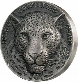 Leopard Mauquoy 5 Oz Silver Coin 5000 Francs Ivory Coast 2018