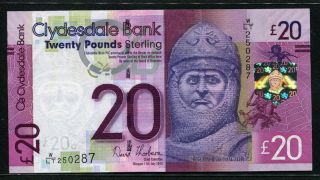 Scotland 2009,  Clydesdale Bank 20 Pounds,  Unc,