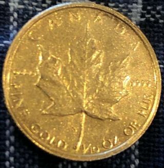 1982 $5 1/10 Oz Canadian Gold Maple Leaf.