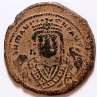 Byzantine Coin Ae Follis Maurice Tiberius Antioch 582 - 602 Ad Year 11