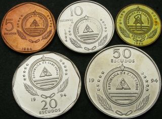 CAPE VERDE 1,  5,  10,  20,  50 Escudos 1994 - 5 coins - 189 ¤ 2