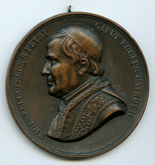Electrotype Papal Medal Pope Pius Ix 63mm 35gr