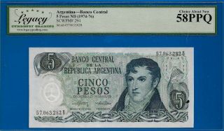 Argentina 5 Pesos Nd (1974 - 76) P294 Choice About 58 Ppq