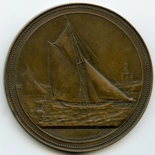 France Bronze Medal Of The Minister Of Merchant Navy Sailing Ship 68,  5mm 132gr