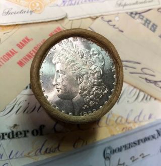 (one) Uncirculated $10 Silver Dollar Roll 1898 And 1890 Morgan Dollar Ends