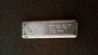 10 Oz.  Silver Bar.  999 Fine,  Golden Analytical