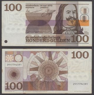 Netherlands 100 Gulden 1970 (vf) Banknote P - 93