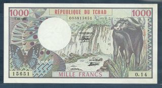 Chad 1000 Francs,  1980,  P.  7,  Unc