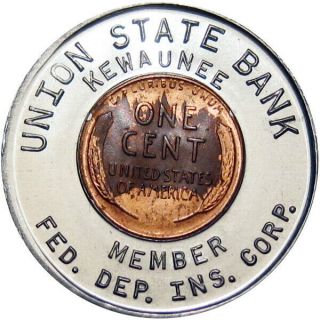1948 Kewaunee Wisconsin Encased Cent Union State Bank