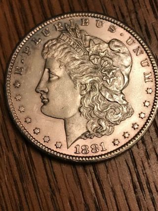 1881 - Cc Morgan Silver Dollar Coin Carson City $1 Ungraded
