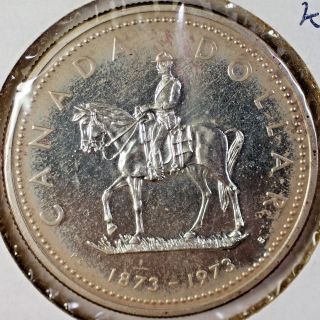 1973 Canada Mounted Police Proof Like Silver Dollar $1 Centennial Coin