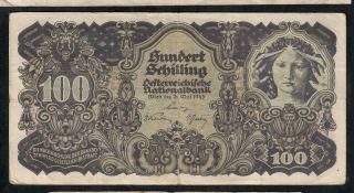 100 Schillings From Austria 1945 Fine